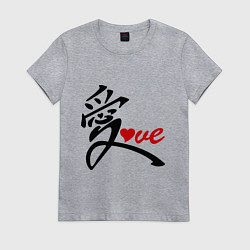 Женская футболка Китайский символ любви (love)