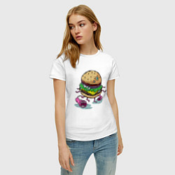 Футболка хлопковая женская Chef Burger, цвет: белый — фото 2