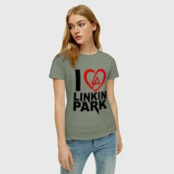 Футболка хлопковая женская I love Linkin Park, цвет: авокадо — фото 2