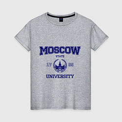 Футболка хлопковая женская MGU Moscow University, цвет: меланж