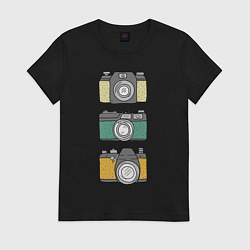 Футболка хлопковая женская Реальный фотограф, цвет: черный