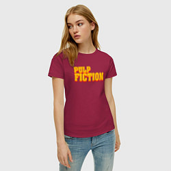 Футболка хлопковая женская Pulp Fiction, цвет: маджента — фото 2