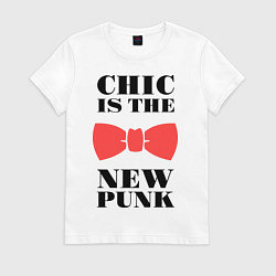Футболка хлопковая женская Chic is the new punk, цвет: белый