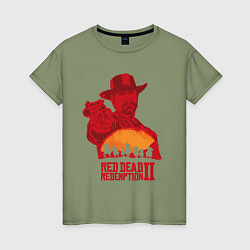 Футболка хлопковая женская Red Dead Redemption 2, цвет: авокадо