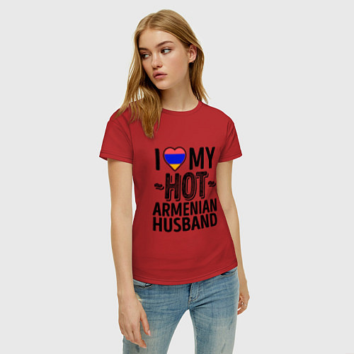 Женская футболка Люблю моего армянского мужа / Красный – фото 3