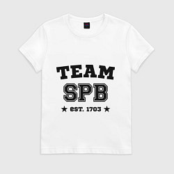 Футболка хлопковая женская Team SPB est. 1703, цвет: белый