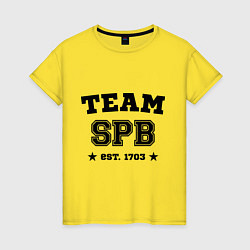 Футболка хлопковая женская Team SPB est. 1703, цвет: желтый