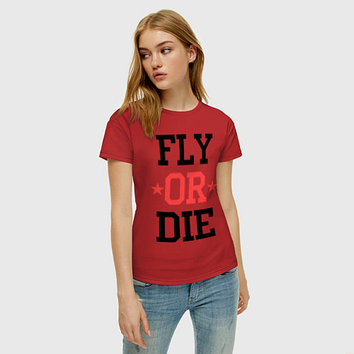 Женская футболка Fly or Die / Красный – фото 3