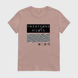 Футболка хлопковая женская TOP: Geometry, цвет: пыльно-розовый