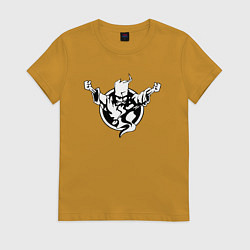 Футболка хлопковая женская Thunderdome logo, цвет: горчичный