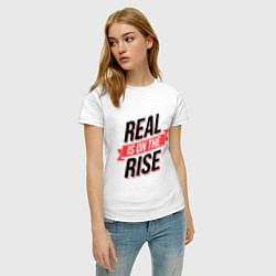 Футболка хлопковая женская Real Rise цвета белый — фото 2