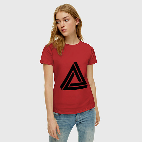 Женская футболка Triangle Visual Illusion / Красный – фото 3