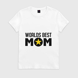 Футболка хлопковая женская Worlds Best Mom, цвет: белый