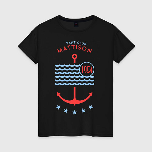 Женская футболка MATTISON яхт-клуб / Черный – фото 1
