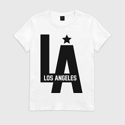 Футболка хлопковая женская Los Angeles Star, цвет: белый