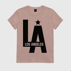 Футболка хлопковая женская Los Angeles Star, цвет: пыльно-розовый