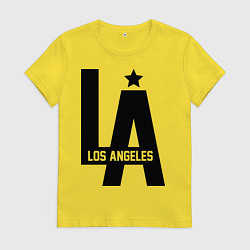 Футболка хлопковая женская Los Angeles Star, цвет: желтый