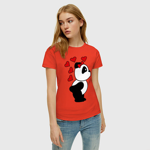 Женская футболка Поцелуй панды: для нее / Рябиновый – фото 3