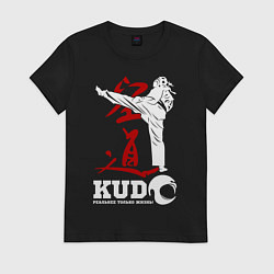 Футболка хлопковая женская Kudo, цвет: черный