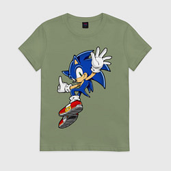 Футболка хлопковая женская Sonic, цвет: авокадо