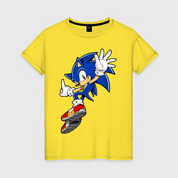 Футболка хлопковая женская Sonic, цвет: желтый