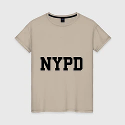 Футболка хлопковая женская NYPD, цвет: миндальный