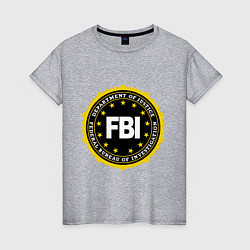 Футболка хлопковая женская FBI Departament, цвет: меланж