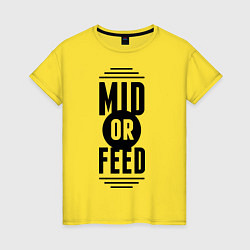 Футболка хлопковая женская Mid or feed, цвет: желтый