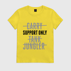 Футболка хлопковая женская Support only, цвет: желтый