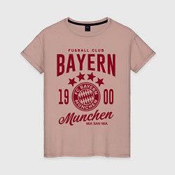 Футболка хлопковая женская Bayern Munchen 1900, цвет: пыльно-розовый