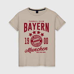 Футболка хлопковая женская Bayern Munchen 1900, цвет: миндальный