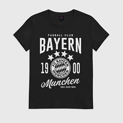 Футболка хлопковая женская Bayern Munchen 1900, цвет: черный
