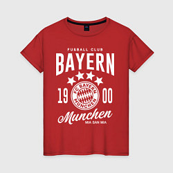 Футболка хлопковая женская Bayern Munchen 1900, цвет: красный