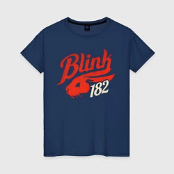Футболка хлопковая женская Blink-182, цвет: тёмно-синий
