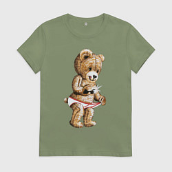 Футболка хлопковая женская Nasty Bear, цвет: авокадо