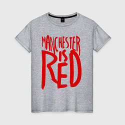 Футболка хлопковая женская Manchester is Red, цвет: меланж