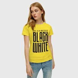 Футболка хлопковая женская Juventus: Black & White, цвет: желтый — фото 2