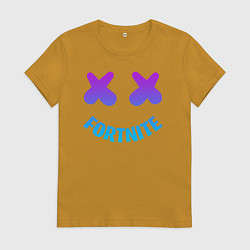 Футболка хлопковая женская FORTNITE x MARSHMELLO, цвет: горчичный
