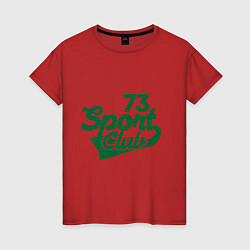 Футболка хлопковая женская Sport club, цвет: красный
