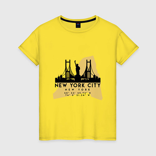 Женская футболка Нью-Йорк - США / Желтый – фото 1