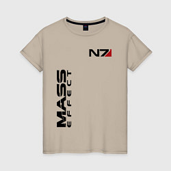 Футболка хлопковая женская MASS EFFECT N7, цвет: миндальный
