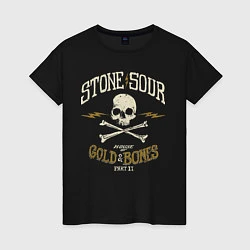 Футболка хлопковая женская Stone Sour: Gold Bones, цвет: черный