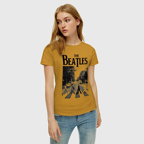 Женская футболка The Beatles: Mono Abbey Road / Горчичный – фото 3
