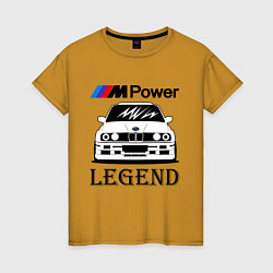 Футболка хлопковая женская BMW Power LEGEND, цвет: горчичный