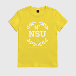 Футболка хлопковая женская NSU, цвет: желтый