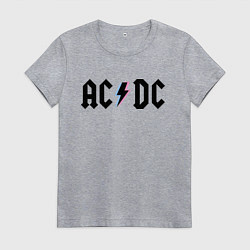 Футболка хлопковая женская AC/DC, цвет: меланж