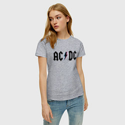 Футболка хлопковая женская AC/DC, цвет: меланж — фото 2