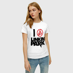 Футболка хлопковая женская I love Linkin Park, цвет: белый — фото 2
