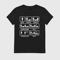 Футболка хлопковая женская Жизнь мотоциклиста, цвет: черный