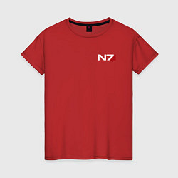 Футболка хлопковая женская Mass Effect N7, цвет: красный